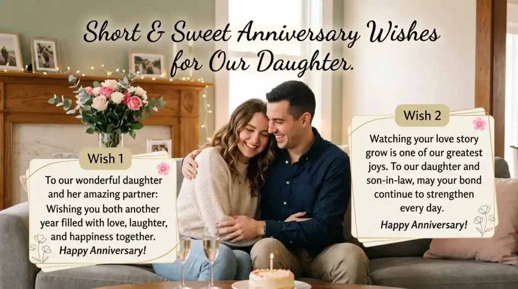 Short and Sweet Anniversary Wishes for Daughter