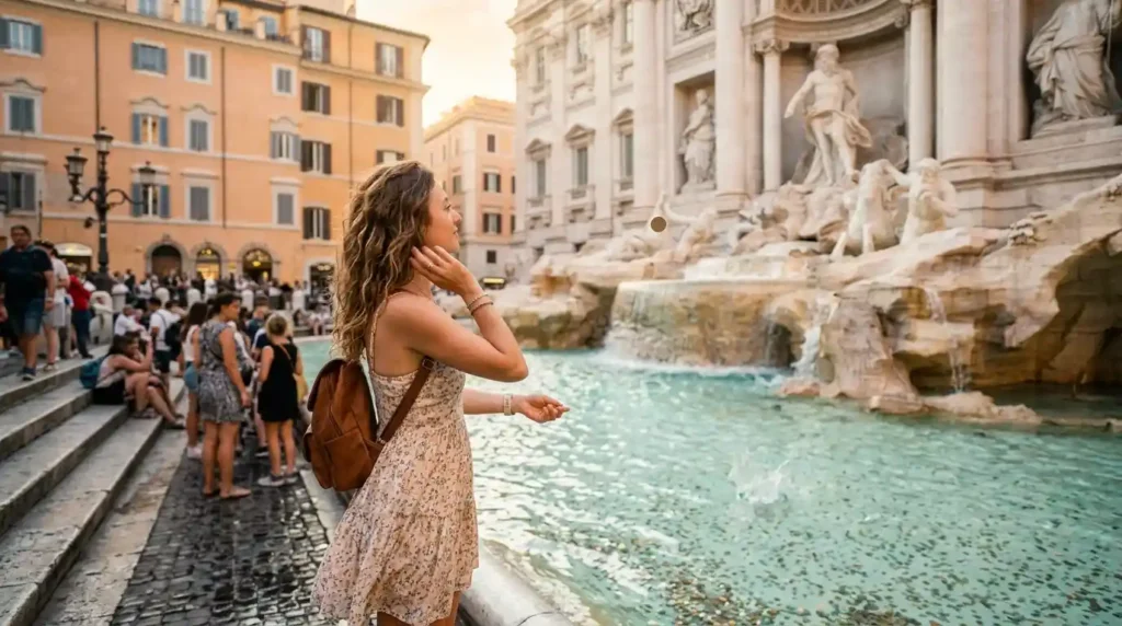 Traditional Trevi Fountain Coin Wishes