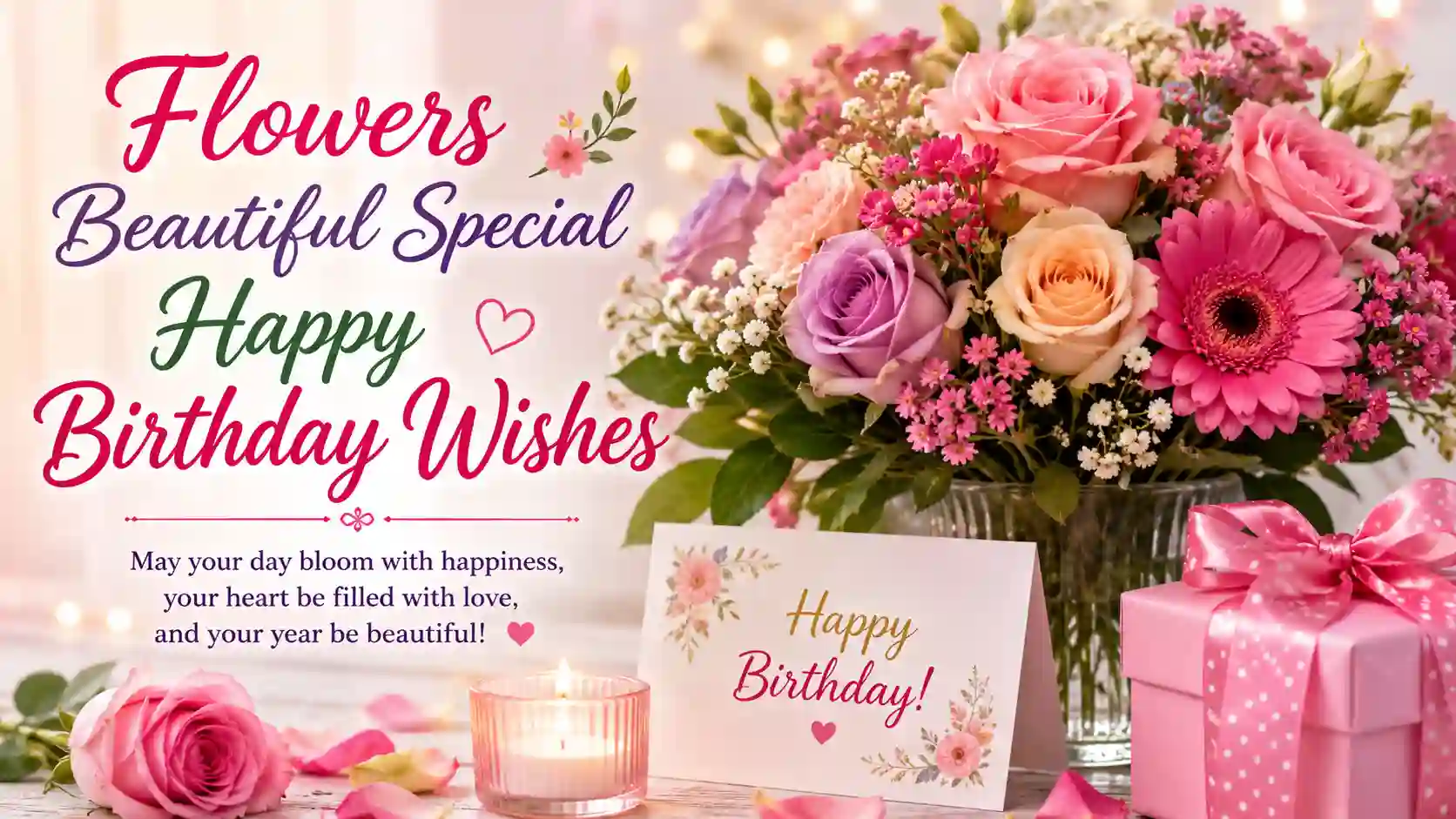 flowers beautiful special happy birthday wishes