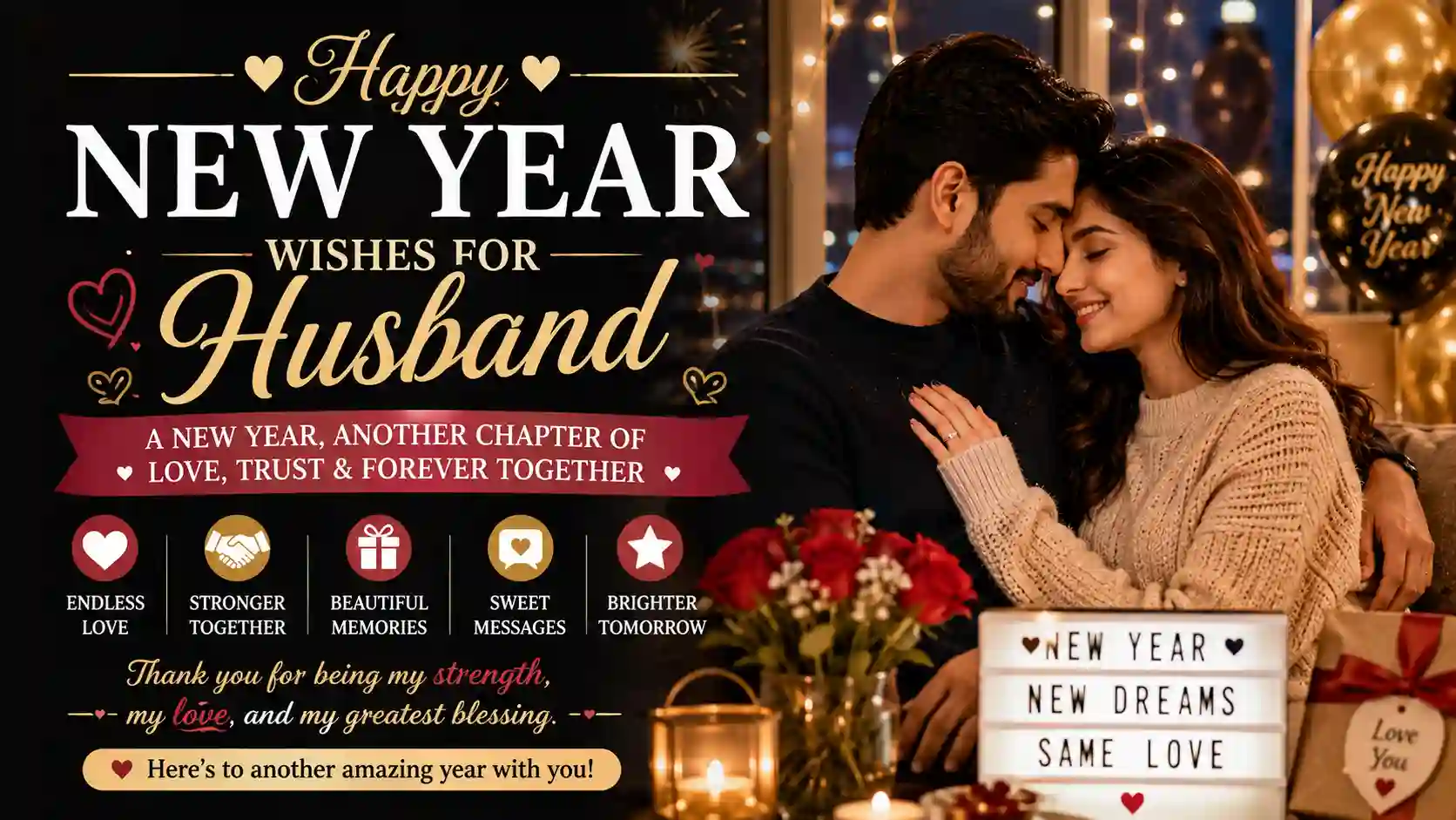 Happy New Year Wishes for Husband