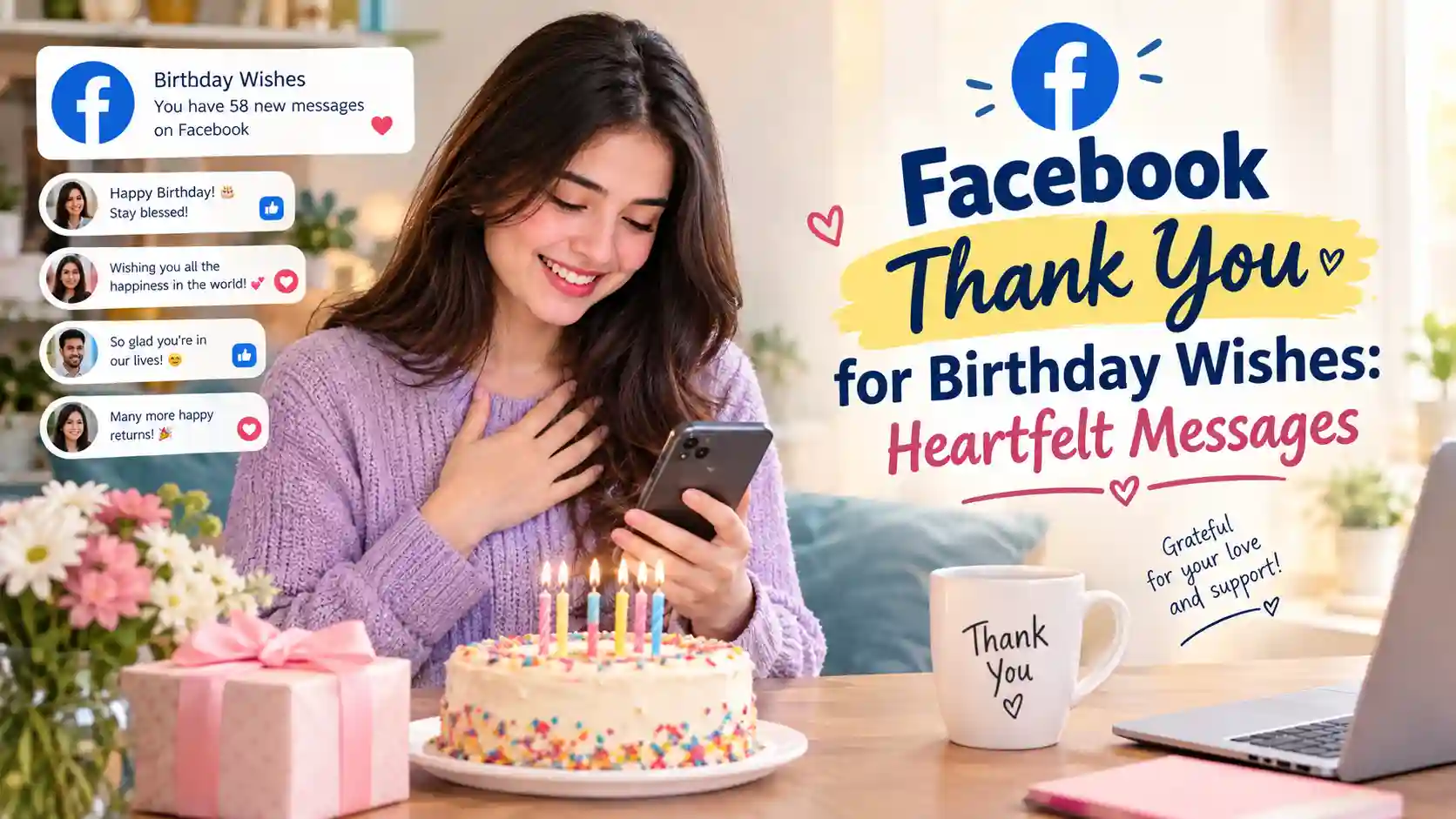 Facebook Thank you for Birthday wishes